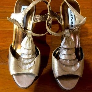 Steve Madden Gold Heels Truffle